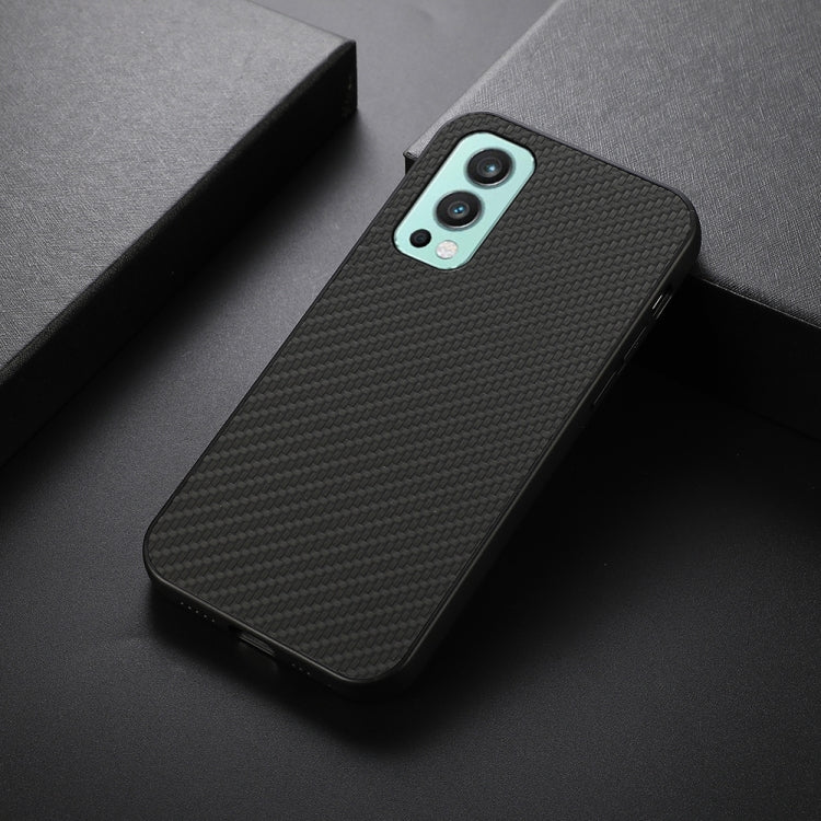 For OnePlus Nord 2 5G Carbon Fiber Skin PU + PC + TPU Shockprof Protective Case