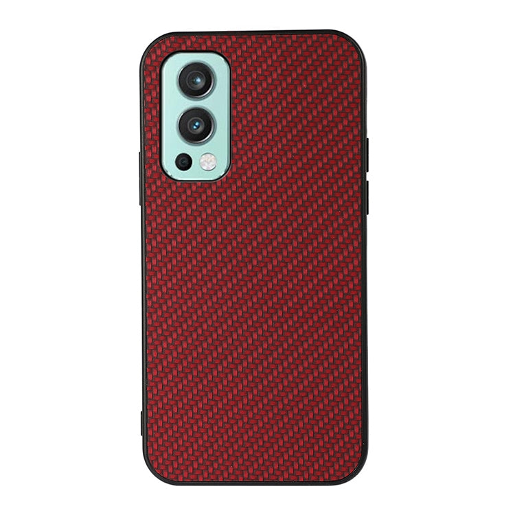 For OnePlus Nord 2 5G Carbon Fiber Skin PU + PC + TPU Shockprof Protective Case