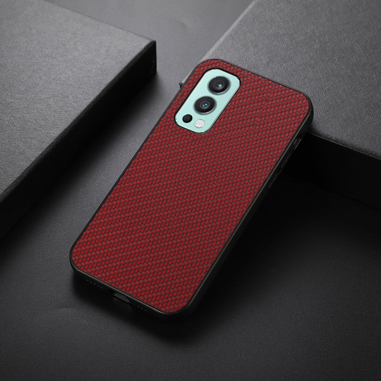 For OnePlus Nord 2 5G Carbon Fiber Skin PU + PC + TPU Shockprof Protective Case