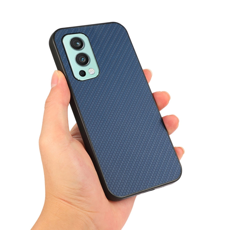 For OnePlus Nord 2 5G Carbon Fiber Skin PU + PC + TPU Shockprof Protective Case
