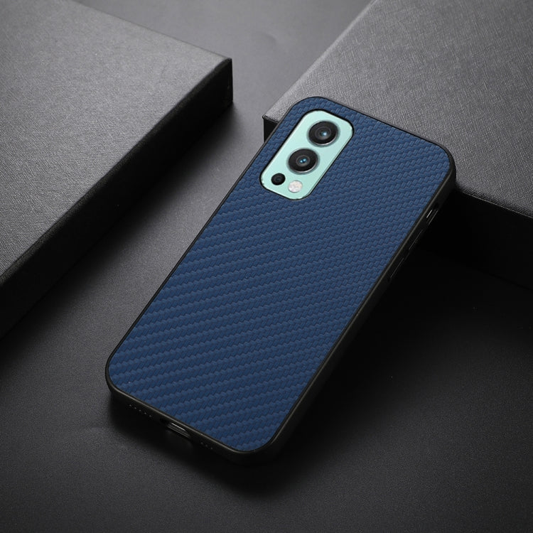 For OnePlus Nord 2 5G Carbon Fiber Skin PU + PC + TPU Shockprof Protective Case