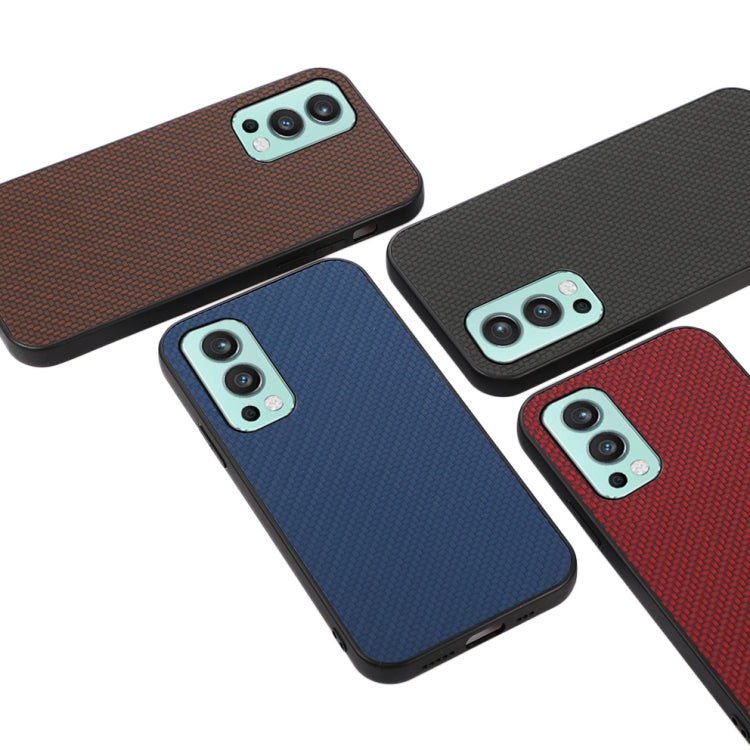 For OnePlus Nord 2 5G Carbon Fiber Skin PU + PC + TPU Shockprof Protective Case