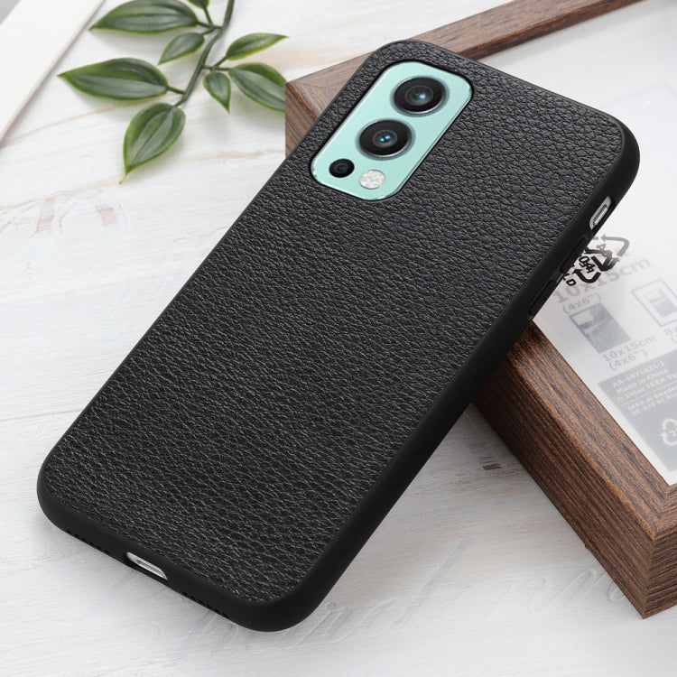 For OnePlus Nord 2 5G Litchi Texture Genuine Leather Folding Protective Case