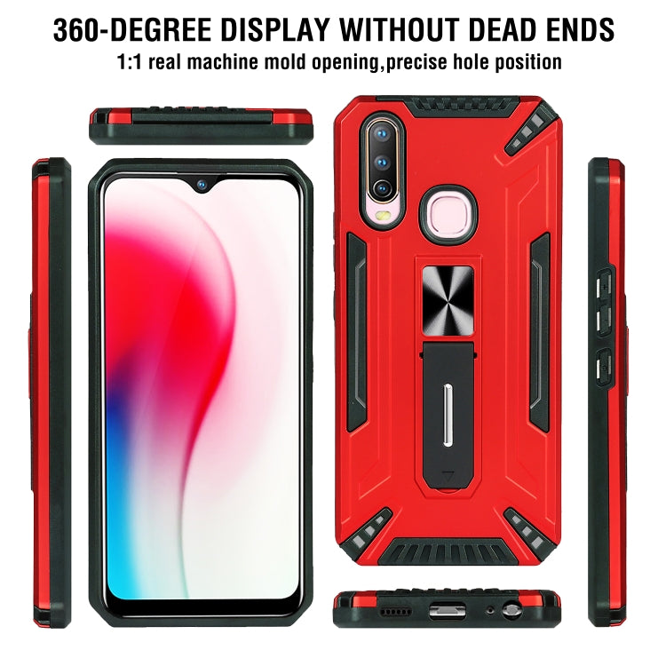 For vivo Y17 War-god Armor TPU + PC Shockproof Magnetic Protective Case with Folding Holder