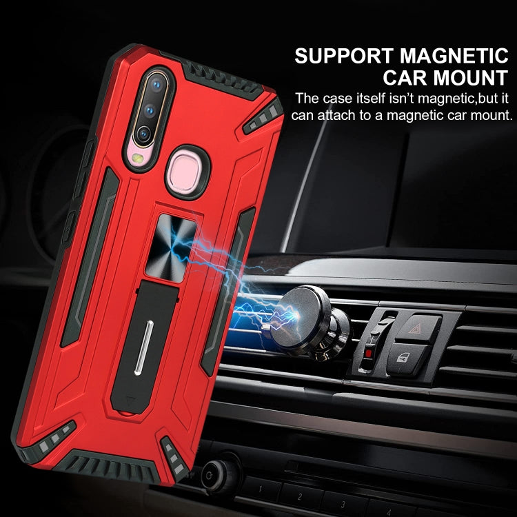 For vivo Y17 War-god Armor TPU + PC Shockproof Magnetic Protective Case with Folding Holder