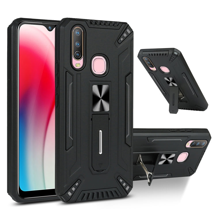 For vivo Y17 War-god Armor TPU + PC Shockproof Magnetic Protective Case with Folding Holder