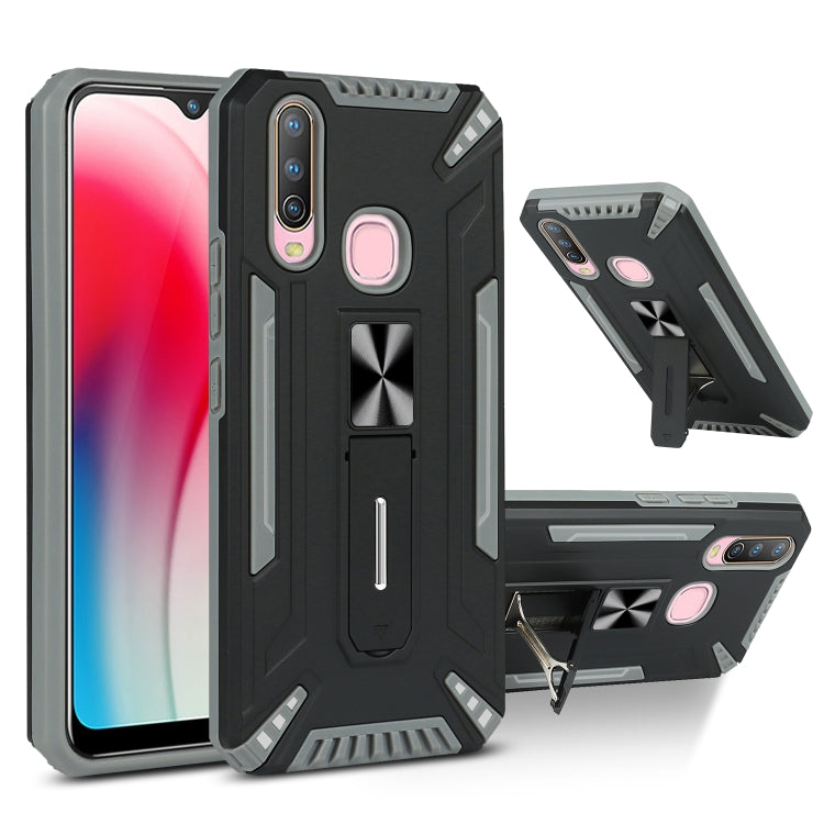 For vivo Y17 War-god Armor TPU + PC Shockproof Magnetic Protective Case with Folding Holder