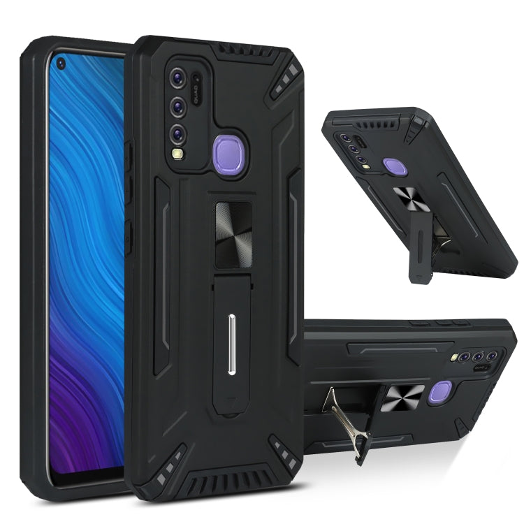 For vivo Y50 War-god Armor TPU + PC Shockproof Magnetic Protective Case with Folding Holder