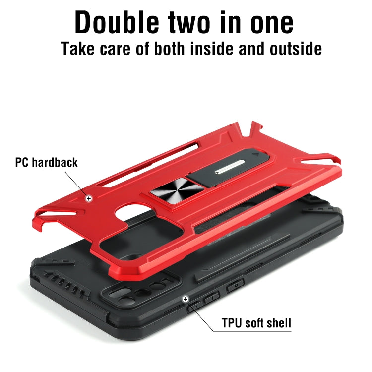 For vivo Y50 War-god Armor TPU + PC Shockproof Magnetic Protective Case with Folding Holder