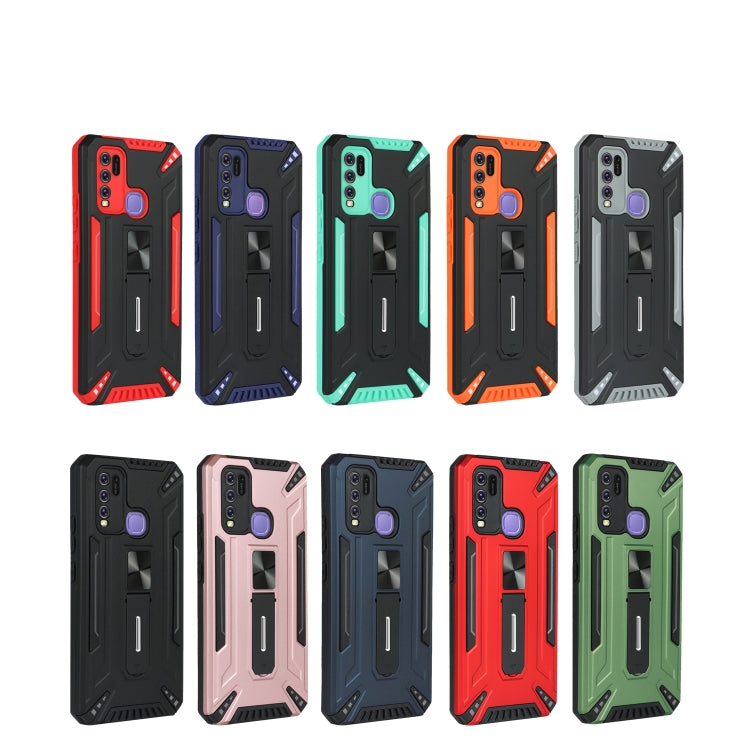 For vivo Y50 War-god Armor TPU + PC Shockproof Magnetic Protective Case with Folding Holder