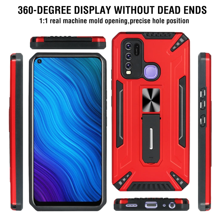 For vivo Y50 War-god Armor TPU + PC Shockproof Magnetic Protective Case with Folding Holder