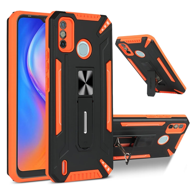 For Tecno Spark 6 Go War-god Armor TPU + PC Shockproof Magnetic Protective Case with Folding Holder