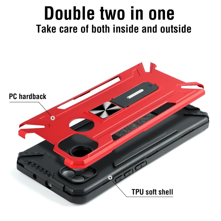 For Motorola Moto G9 Power War-god Armor TPU + PC Shockproof Magnetic Protective Case with Folding Holder