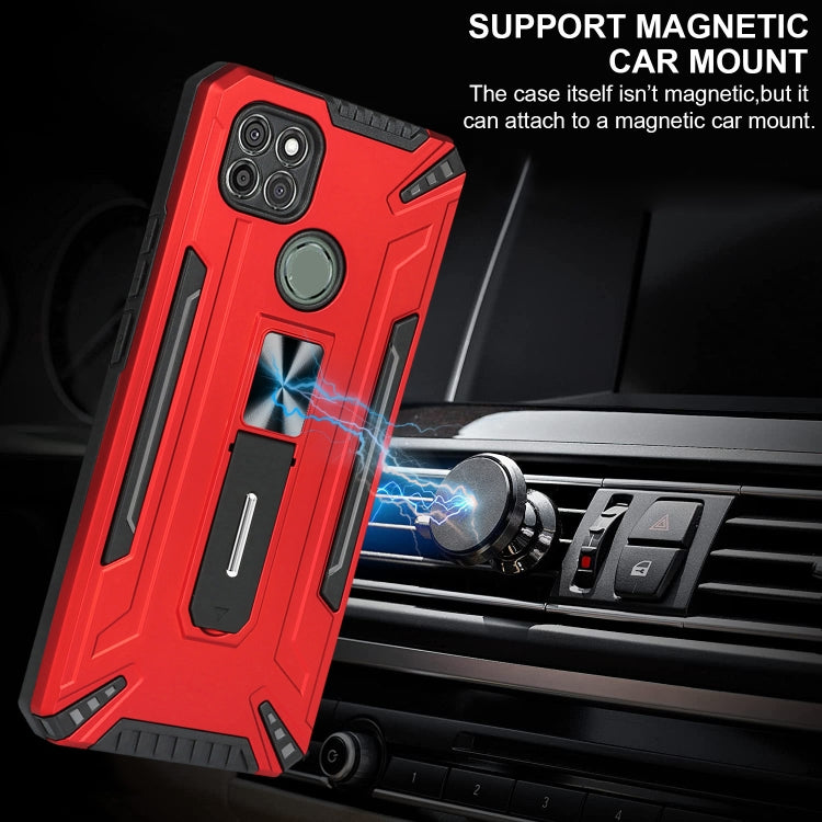 For Motorola Moto G9 Power War-god Armor TPU + PC Shockproof Magnetic Protective Case with Folding Holder