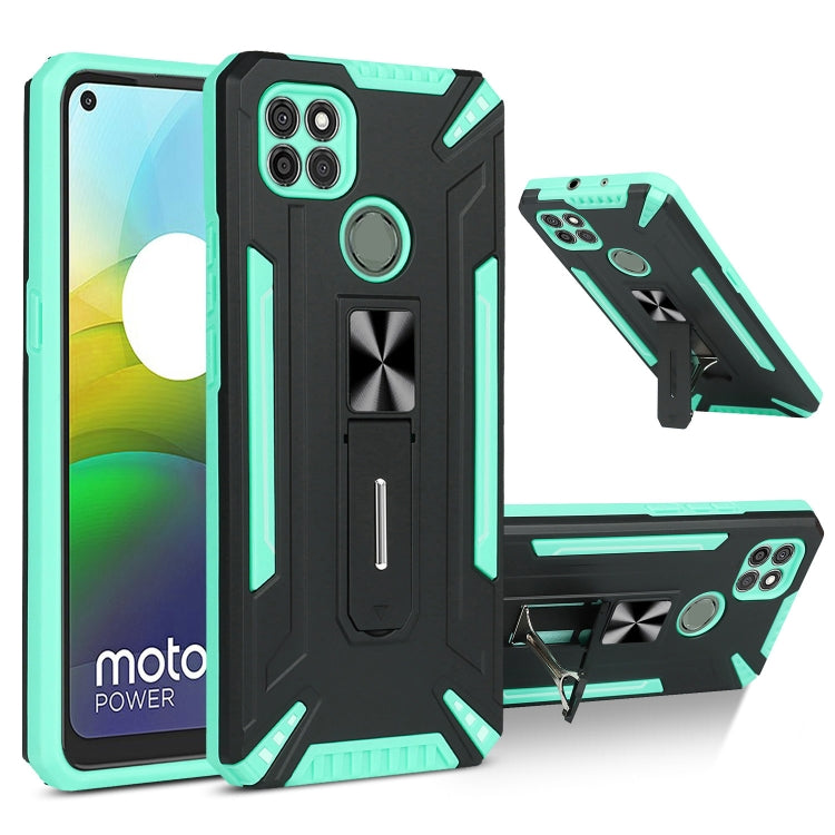 For Motorola Moto G9 Power War-god Armor TPU + PC Shockproof Magnetic Protective Case with Folding Holder