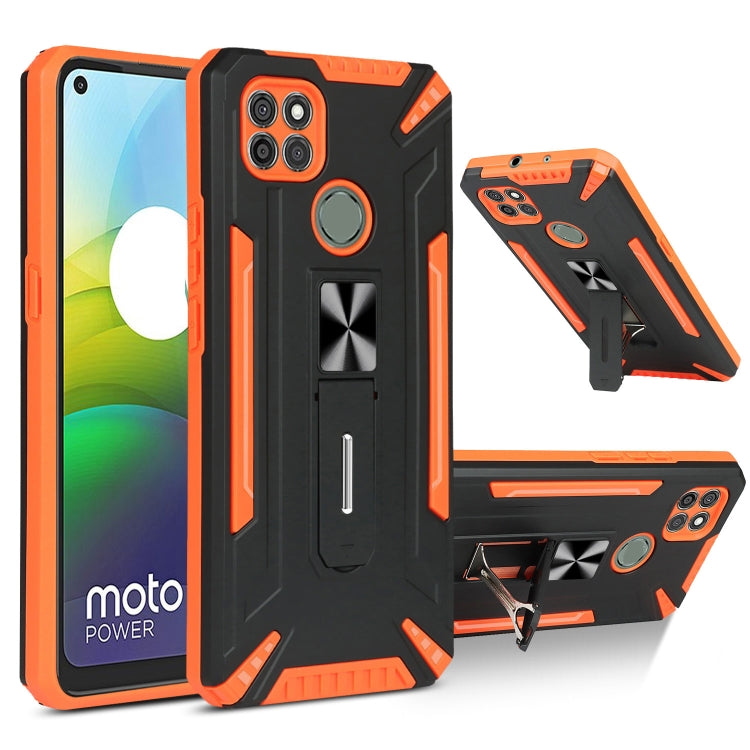 For Motorola Moto G9 Power War-god Armor TPU + PC Shockproof Magnetic Protective Case with Folding Holder