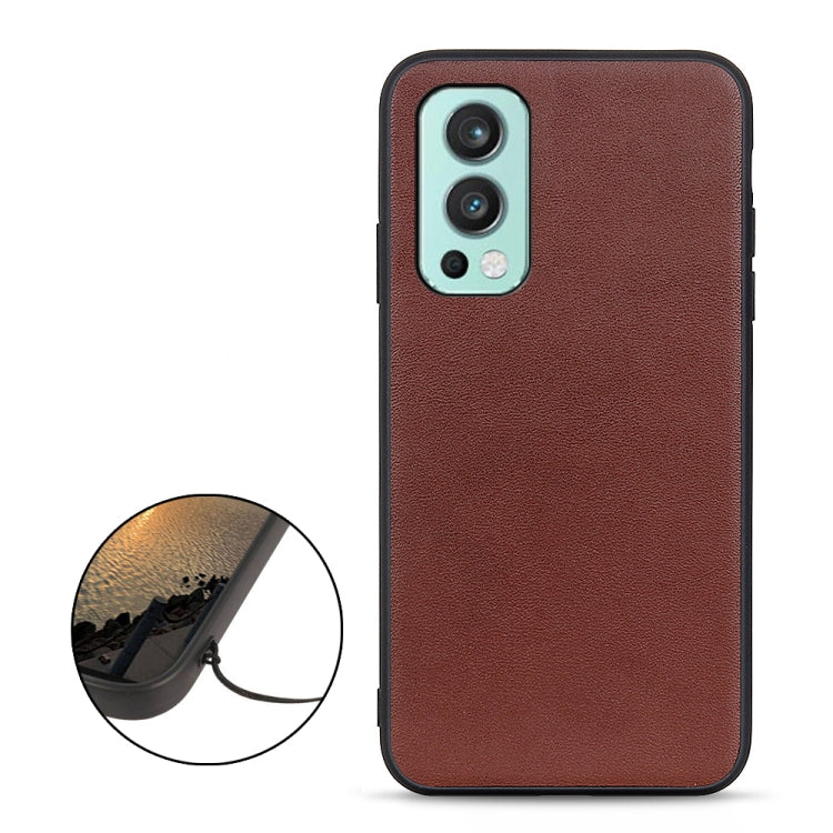 For OnePlus Nord 2 5G Lambskin Texture Protective Case