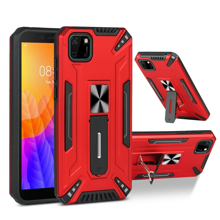 For Huawei Y5p War-god Armor TPU + PC Shockproof Magnetic Protective Case with Folding Holder