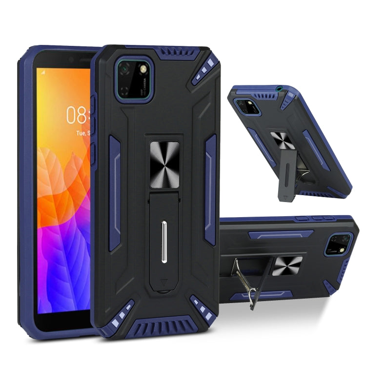 For Huawei Y5p War-god Armor TPU + PC Shockproof Magnetic Protective Case with Folding Holder