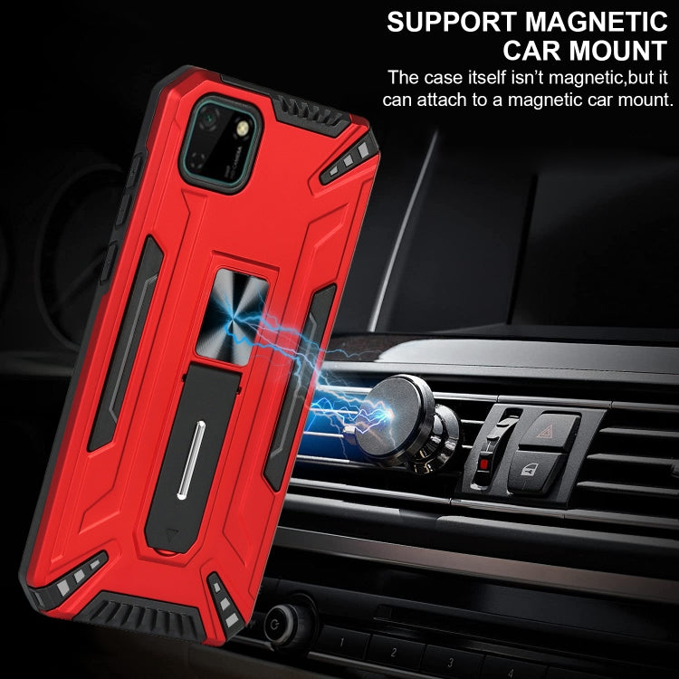 For Huawei Y5p War-god Armor TPU + PC Shockproof Magnetic Protective Case with Folding Holder