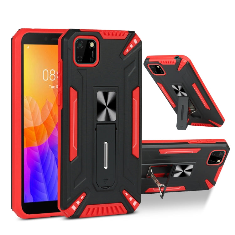 For Huawei Y5p War-god Armor TPU + PC Shockproof Magnetic Protective Case with Folding Holder