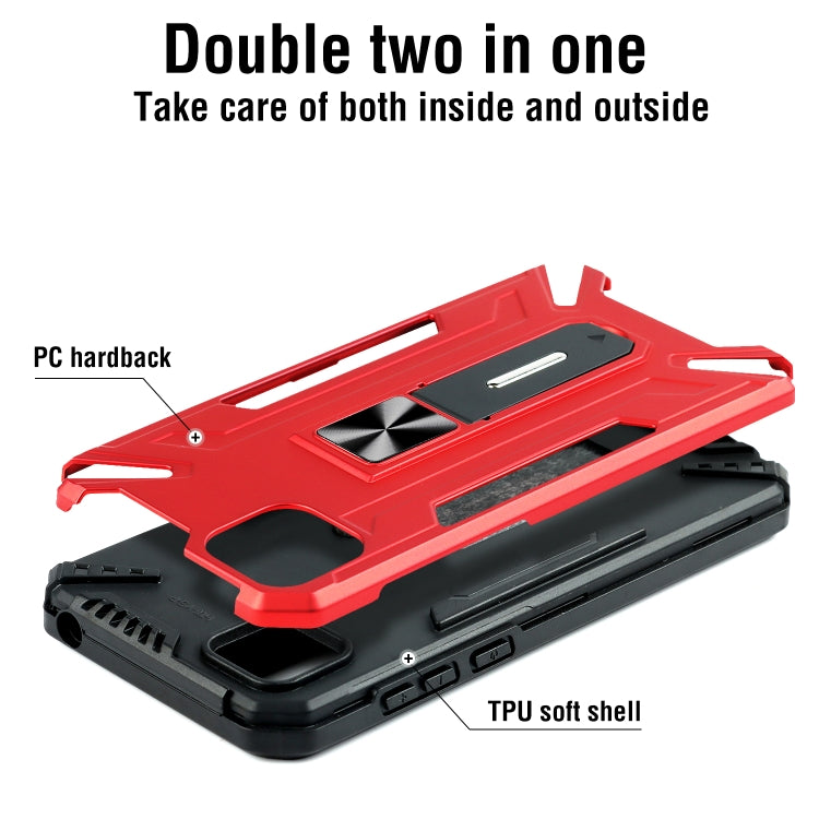 For Huawei Y5p War-god Armor TPU + PC Shockproof Magnetic Protective Case with Folding Holder