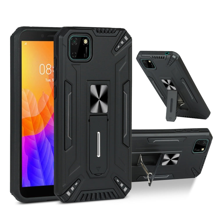 For Huawei Y5p War-god Armor TPU + PC Shockproof Magnetic Protective Case with Folding Holder
