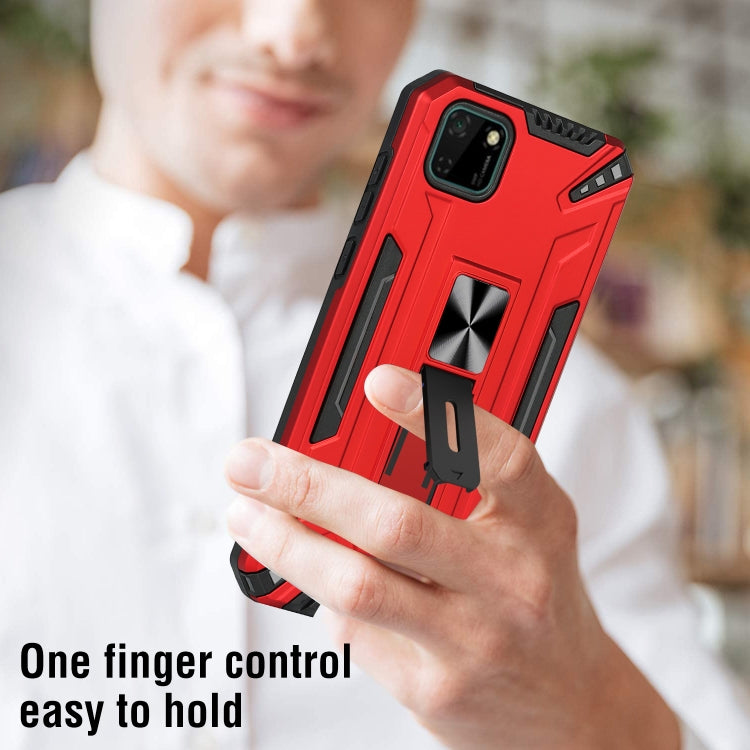 For Huawei Y5p War-god Armor TPU + PC Shockproof Magnetic Protective Case with Folding Holder