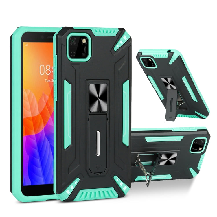 For Huawei Y5p War-god Armor TPU + PC Shockproof Magnetic Protective Case with Folding Holder