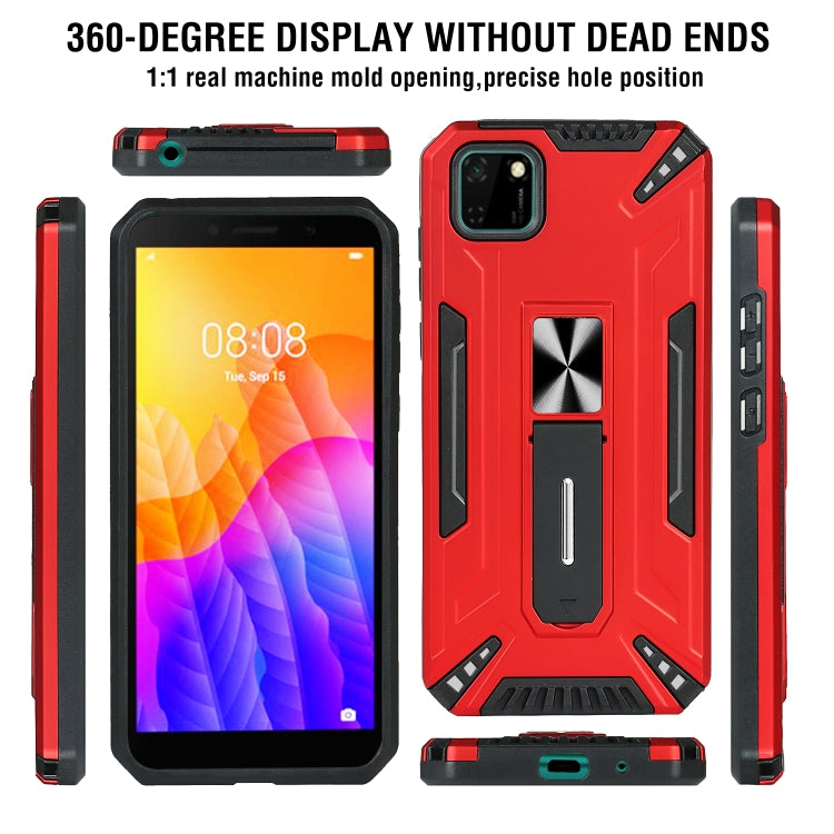 For Huawei Y5p War-god Armor TPU + PC Shockproof Magnetic Protective Case with Folding Holder