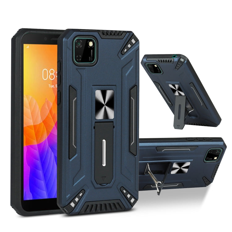For Huawei Y5p War-god Armor TPU + PC Shockproof Magnetic Protective Case with Folding Holder