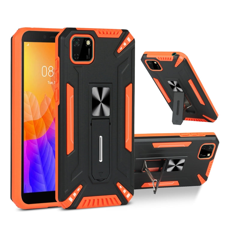For Huawei Y5p War-god Armor TPU + PC Shockproof Magnetic Protective Case with Folding Holder
