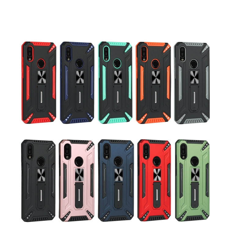 For Huawei Y6 2019 War-god Armor TPU + PC Shockproof Magnetic Protective Case with Folding Holder