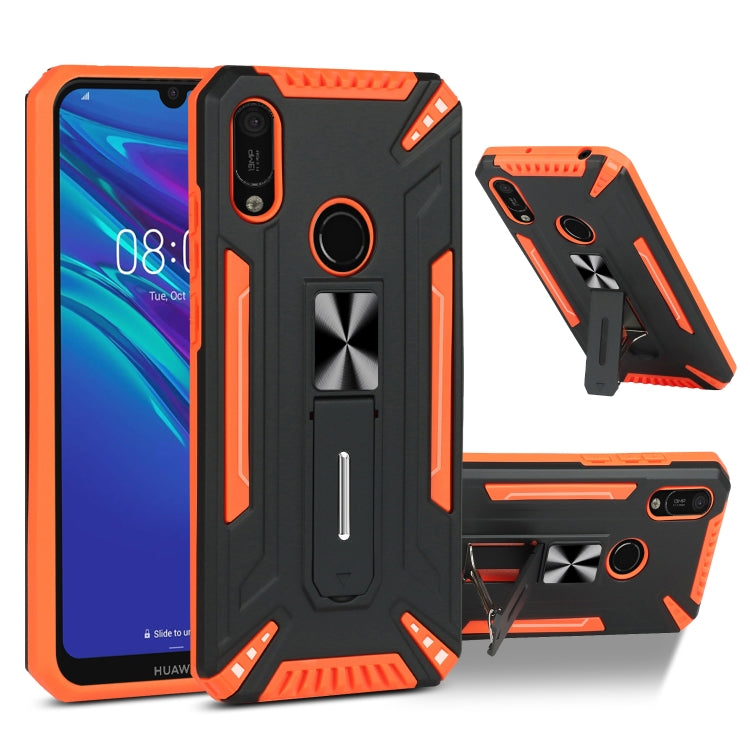 For Huawei Y6 2019 War-god Armor TPU + PC Shockproof Magnetic Protective Case with Folding Holder