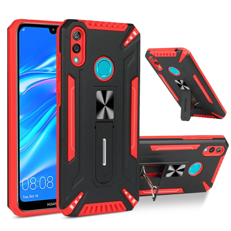 For Huawei Y7 2019 War-god Armor TPU + PC Shockproof Magnetic Protective Case with Folding Holder