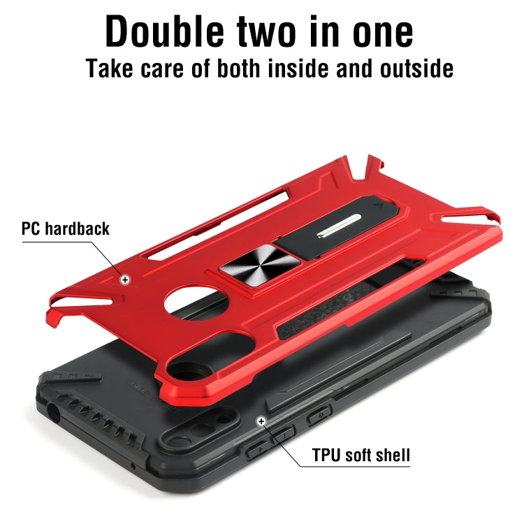 For Huawei Y7 2019 War-god Armor TPU + PC Shockproof Magnetic Protective Case with Folding Holder