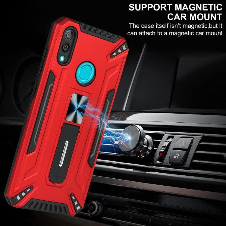For Huawei Y7 2019 War-god Armor TPU + PC Shockproof Magnetic Protective Case with Folding Holder