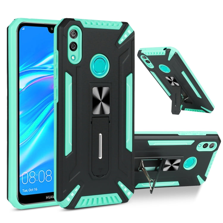 For Huawei Y7 2019 War-god Armor TPU + PC Shockproof Magnetic Protective Case with Folding Holder