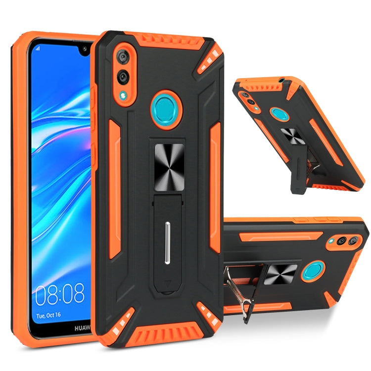 For Huawei Y7 2019 War-god Armor TPU + PC Shockproof Magnetic Protective Case with Folding Holder
