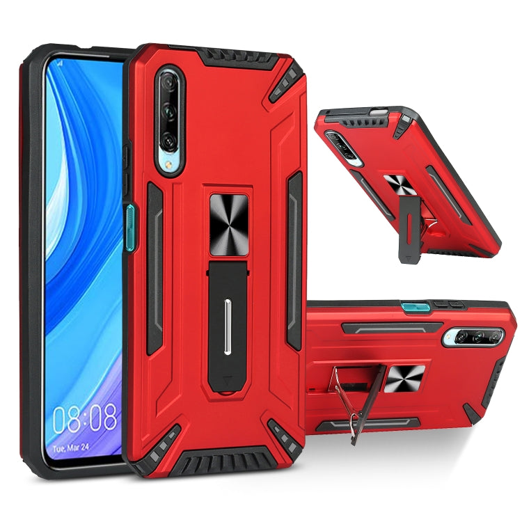 For Huawei Y9s War-god Armor TPU + PC Shockproof Magnetic Protective Case with Folding Holder