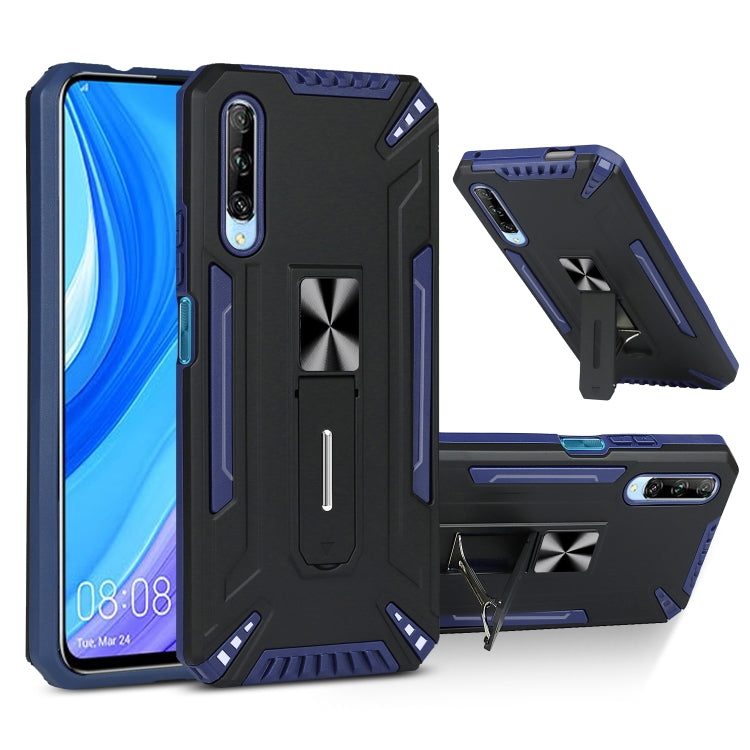 For Huawei Y9s War-god Armor TPU + PC Shockproof Magnetic Protective Case with Folding Holder