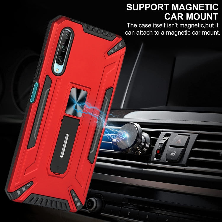 For Huawei Y9s War-god Armor TPU + PC Shockproof Magnetic Protective Case with Folding Holder