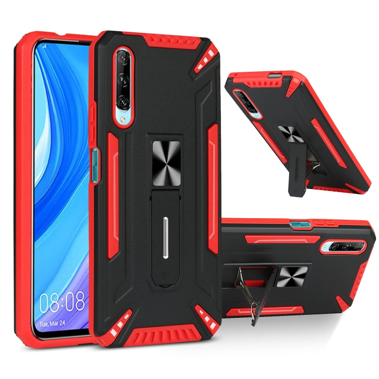 For Huawei Y9s War-god Armor TPU + PC Shockproof Magnetic Protective Case with Folding Holder