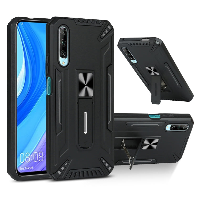 For Huawei Y9s War-god Armor TPU + PC Shockproof Magnetic Protective Case with Folding Holder