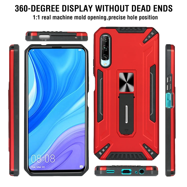 For Huawei Y9s War-god Armor TPU + PC Shockproof Magnetic Protective Case with Folding Holder