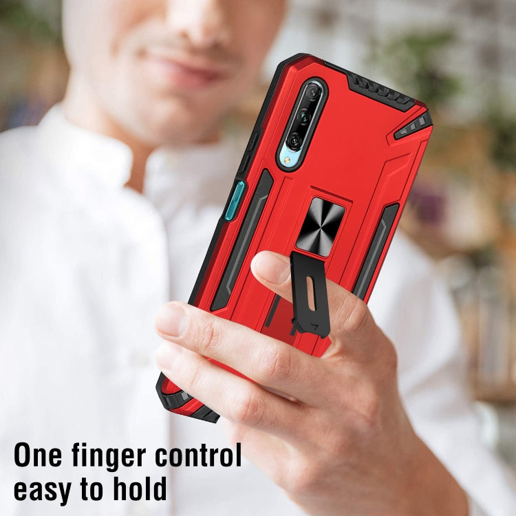 For Huawei Y9s War-god Armor TPU + PC Shockproof Magnetic Protective Case with Folding Holder
