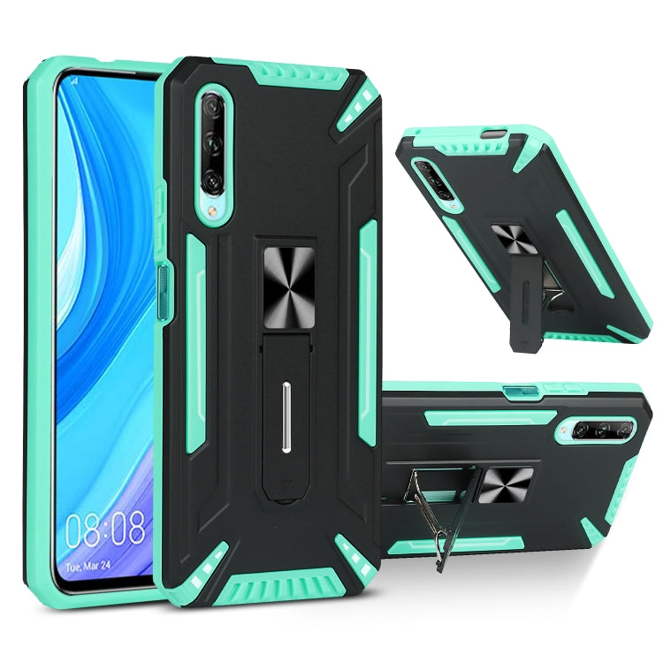 For Huawei Y9s War-god Armor TPU + PC Shockproof Magnetic Protective Case with Folding Holder
