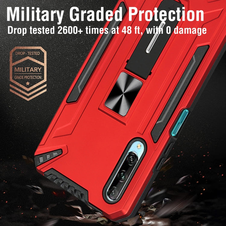 For Huawei Y9s War-god Armor TPU + PC Shockproof Magnetic Protective Case with Folding Holder