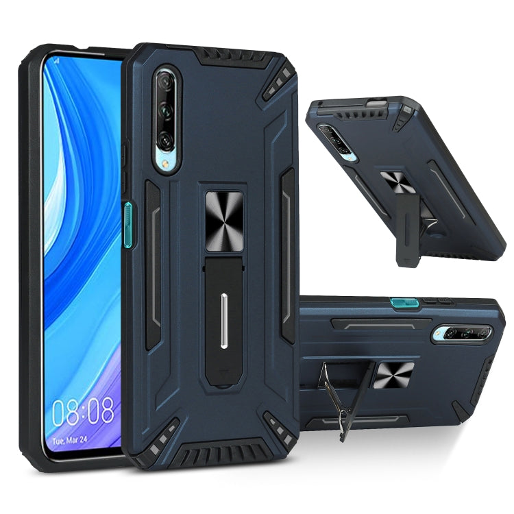 For Huawei Y9s War-god Armor TPU + PC Shockproof Magnetic Protective Case with Folding Holder