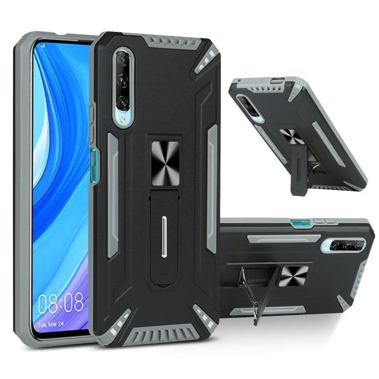 For Huawei Y9s War-god Armor TPU + PC Shockproof Magnetic Protective Case with Folding Holder